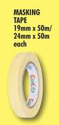 Masking Tape-19mm x 50m / 24mm x 50m-Each