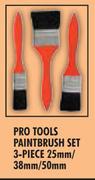 3 Piece Pro Tools Paintbrush Set-25mm/38mm/50mm