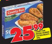 County Fair Frozen Crumbed Chicken Breasts-400gm