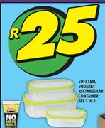 Soft Seal Square/Rectangular 3 In 1 Container Set