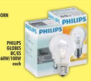 Philips Globes BC/ES 60W/100W-Each