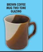 Brown Coffee Mug Two Tone Glazing