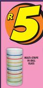 Multi Stripe Hi Ball Glass
