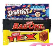 Nestle Mini Tex, Bar-One or Smarties Each
