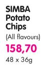 Simba Potato Chips(All Flavours)-48 x 36gm