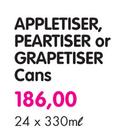 Appletiser, Peartiser or Grapetiser Cans-24 x 330ml