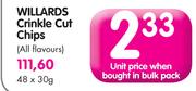 Willards Crinkle Cut Chips(All Flavours)-30g