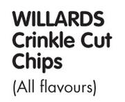 Williards Crinkle Cut Chips(All Flavours)-48 x 30gm