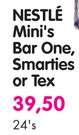 Nestle Mini's Bar One, Smarties Or Tex-Each