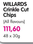 Willards Crinkle Cut Chips(All Flavours)-48X30g