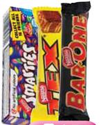 Nestle Mini's Bar One, Smarties Or Tex-Each