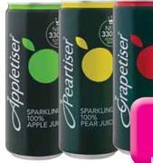 Appletiser Peartiser Or Grapetiser Cans-330ml Each