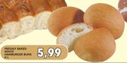 Freshly Baked White Hamburger Buns-6's