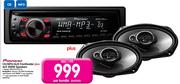 Pioneer CD/MP3/AUX Frontloader Plus 6x9 400W Speakers-DEH155/G1614-Per Bundle