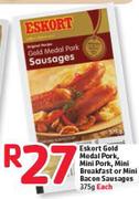 Eskort Gold Medal Pork, Mini Pork, Mini Breakfast Or Mini Bacon Sausages - 375g 