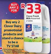 Clover Fresh Milk-2 x 2Ltr