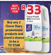 Clover Fresh Milk Assorted 2Ltr