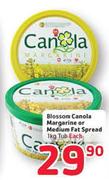 Blossom Canola Or Medium Fat Spread Tub-2kg Each