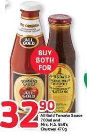 special all gold tomaoto sauce 700 ml and mrs h s ball s chutney 470 g m guzzle co za