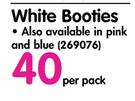 George White Booties-Per Pack 