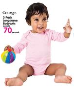 George 3 Pack Longsleeve Bodysuits-Per Pack