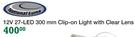 National Luna 12V 27 LED 300mm Clip-On Light With Clear Lens