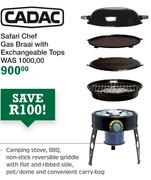 Cadac Safaru Chef Gas Braai With Exchangeable Tops