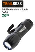 Trail Boss 9 LED Aluminium Torch 3AAA