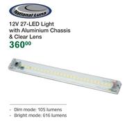 National Luna 12V 27 LED Light With Aluminium Chassis & Clear Lens