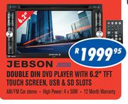 Jebson Double Din DVD Player With 6.2" TFT Touch Screen USB & SD Slots