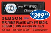 Jebson MP3/WMA Player With FM Radio,USB/SD Slots & Detachable Face