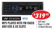 Dixon MP3 Player With FM Radio And USB & SD Slots