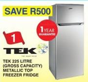 Tek Metallic Top Freezer Fridge - 225Ltr (Gross Capacity)