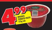 Rhodes Tomato Paste-115g Tub