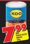 Koo Peach Slices/Halves-410g