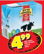 First Choice Long Life Milk Assorted-500ml