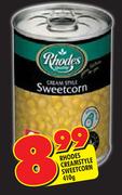 Rhodes Creamstyle Sweetcorn-410g