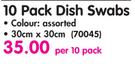 Caterers Choice 10 Pack Dish Swabs-Per Pack