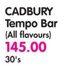 Cadbury Tempo Bar(All Flavours)-30's