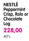 Nestle Peppermint Crisp, Rolo Or Chocolate Log-40's