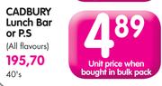 Cadbury Lunch Bar Or P.S(All Flavours)