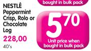 Nestle Peppermint Crisp, Rolo Or Chocolate Log-40's
