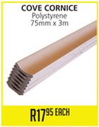 Cove Cornice Polystyrene 75mmx3m