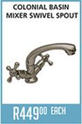 Colonial Basin Mixer Swivel Spout