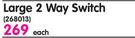 Masterplug 16 Amp Large 2 Way Switch Each