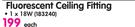 Radian Flurescent Ceiling Fitting-1x18W Each