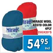 Mirage Wool Asstd Color 4Ply-25g x 20's