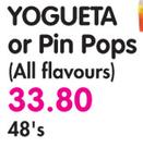 Yogueta Or Pin Pops(All Flavours)-48's
