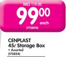Cenplast 45L Storage Box Assorted 173854