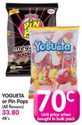 Yogueta Or Pin Pops (All Flavours)-48's